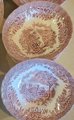 CHURCHILL China 39 Pc. SET THE BROOK Red DINNERWARE SET- DESIGN-ENGLAND