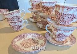 CHURCHILL China 39 Pc. SET THE BROOK Red DINNERWARE SET- DESIGN-ENGLAND