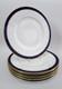 COALPORT Bone China Navy Blue Band CARLTON Dinner Plates Set 8