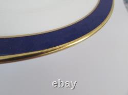COALPORT Bone China Navy Blue Band CARLTON Dinner Plates Set 8