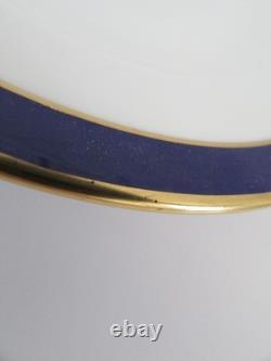 COALPORT Bone China Navy Blue Band CARLTON Dinner Plates Set 8