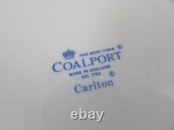 COALPORT Bone China Navy Blue Band CARLTON Dinner Plates Set 8