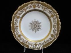 COALPORT Gold Gilt SNOWFLAKE Garland Fine China 10 1/4 Dinner Plate Set of 6