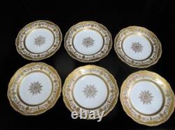 COALPORT Gold Gilt SNOWFLAKE Garland Fine China 10 1/4 Dinner Plate Set of 6