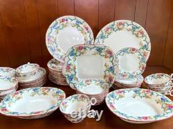 Ca. 1930s ROYAL CAULDON bone china dinnerware, cups set, 48pcs, gorgeous