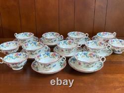 Ca. 1930s ROYAL CAULDON bone china dinnerware, cups set, 48pcs, gorgeous