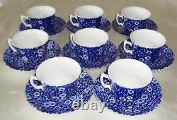 Calico Crownford China Co Staffordshire England 8 Tea Cups & Saucers Set