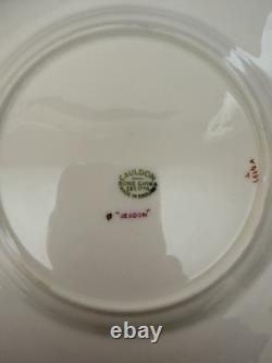 Cauldon Jesdon Bone China Set of Pink & Gray Band Gold Trim Pink Thistler