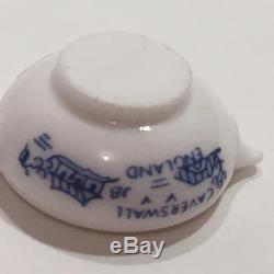 Caverswall England 22 Dollhouse Miniature Porcelain Blue White China Set Artisan