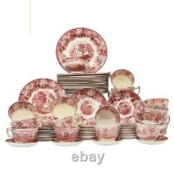 China Set, Dishes, Wood & Sons, English Scenery, 71 Pieces, Vintage / Antique