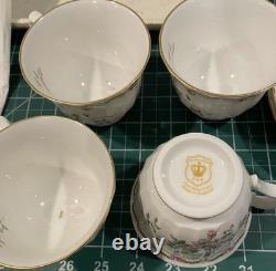 China Tea Set England Pink Rose Floral with Gold Trim 15 Pc