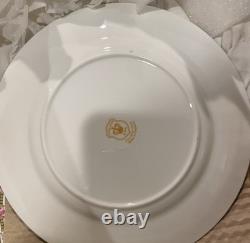 China Tea Set England Pink Rose Floral with Gold Trim 15 Pc