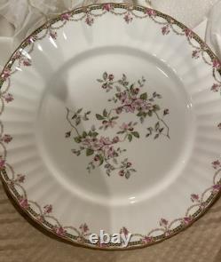 China Tea Set England Pink Rose Floral with Gold Trim 15 Pc