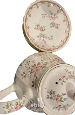 China Tea Set England Pink Rose Floral with Gold Trim 15 Pc