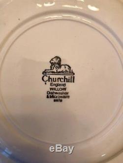 Churchill BLUE WILLOW china-from England 12 5-piece place settings. BEAUTIFUL