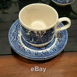 Churchill England China Blue Willow Tea Set 15 piece Free Extras