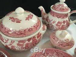 Churchill England Willow Rosa China Set 28 Pieces New Perfect