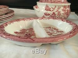 Churchill England Willow Rosa China Set 28 Pieces New Perfect