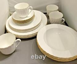 Churchill Fine Bone China White Gold Trim 4-Place Settings 20 Pieces Exquisite