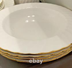 Churchill Fine Bone China White Gold Trim 4-Place Settings 20 Pieces Exquisite