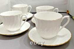 Churchill Fine Bone China White Gold Trim 4-Place Settings 20 Pieces Exquisite