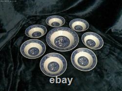 Churchill, Royal Blue Willow Massive 42 Piece China Set