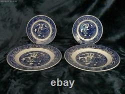 Churchill, Royal Blue Willow Massive 42 Piece China Set