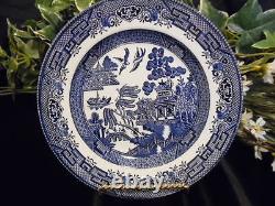 Churchill Willow Blue Fine China Dish Dinner Set For 8 40pc Made In England