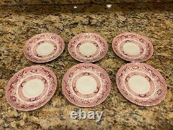 Churchill Willow Red Rosa Pink China 36-piece Set, Made in England