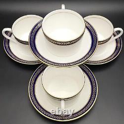 Coalport Bone China Blue Wheat 8 Piece Cup & Saucer Set for 4 Made in England