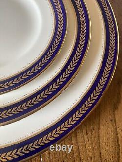 Coalport Bone China Blue Wheat Five Pc Place Setting For Twelve