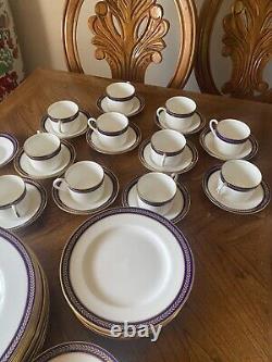 Coalport Bone China Blue Wheat Five Pc Place Setting For Twelve