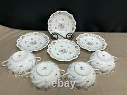 Coalport CHELSEA Fine China England Set of 4 Cream Soup Bowls withSaucers