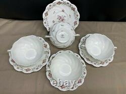 Coalport CHELSEA Fine China England Set of 4 Cups & Saucers 2 3/4 Tall