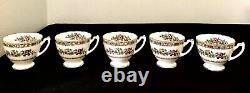 Coalport England Ming Rose Bone China Set of 10 Teacups & Saucers Discontinued
