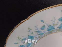 Coalport Harebell Turquoise Bone China Dinner Plates Made in England, Set of 10