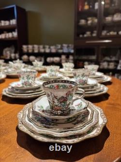 Coalport Indian Tree 6 Place 30pc Bone China Tea Set England Luncheon EXC