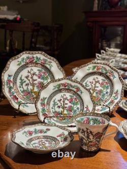Coalport Indian Tree 6 Place 30pc Bone China Tea Set England Luncheon EXC