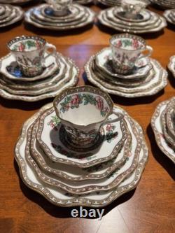 Coalport Indian Tree 6 Place 30pc Bone China Tea Set England Luncheon EXC