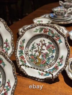 Coalport Indian Tree 6 Place 30pc Bone China Tea Set England Luncheon EXC