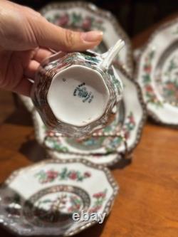Coalport Indian Tree 6 Place 30pc Bone China Tea Set England Luncheon EXC