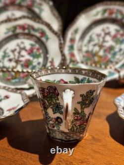 Coalport Indian Tree 6 Place 30pc Bone China Tea Set England Luncheon EXC