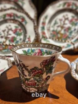 Coalport Indian Tree 6 Place 30pc Bone China Tea Set England Luncheon EXC