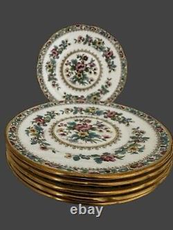 Coalport Ming Rose Bread Cake Plates 6 1/4 Bone China Porcelain Set 6 England