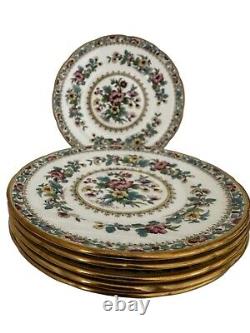 Coalport Ming Rose Bread Cake Plates 6 1/4 Bone China Porcelain Set 6 England