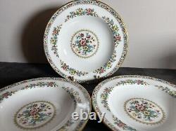 Coalport Ming Rose Fine Bone China Large Rim Soup Bowl Set Of 3 Mint Cond