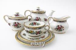 Coalport Ming Rose Miniature Tea Set Bone China England Teapot Cup Saucer Plate
