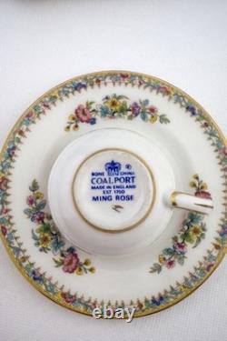 Coalport Ming Rose Miniature Tea Set Bone China England Teapot Cup Saucer Plate