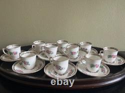 Colclough China Demitasse 10 Cup & Saucer Set Indian Tree Vintage Bone China