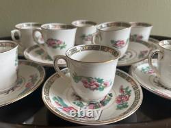 Colclough China Demitasse 10 Cup & Saucer Set Indian Tree Vintage Bone China